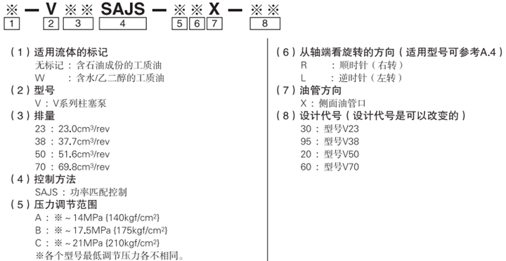 ※-V※※SAJS-※※X-※※型號(hào)說明