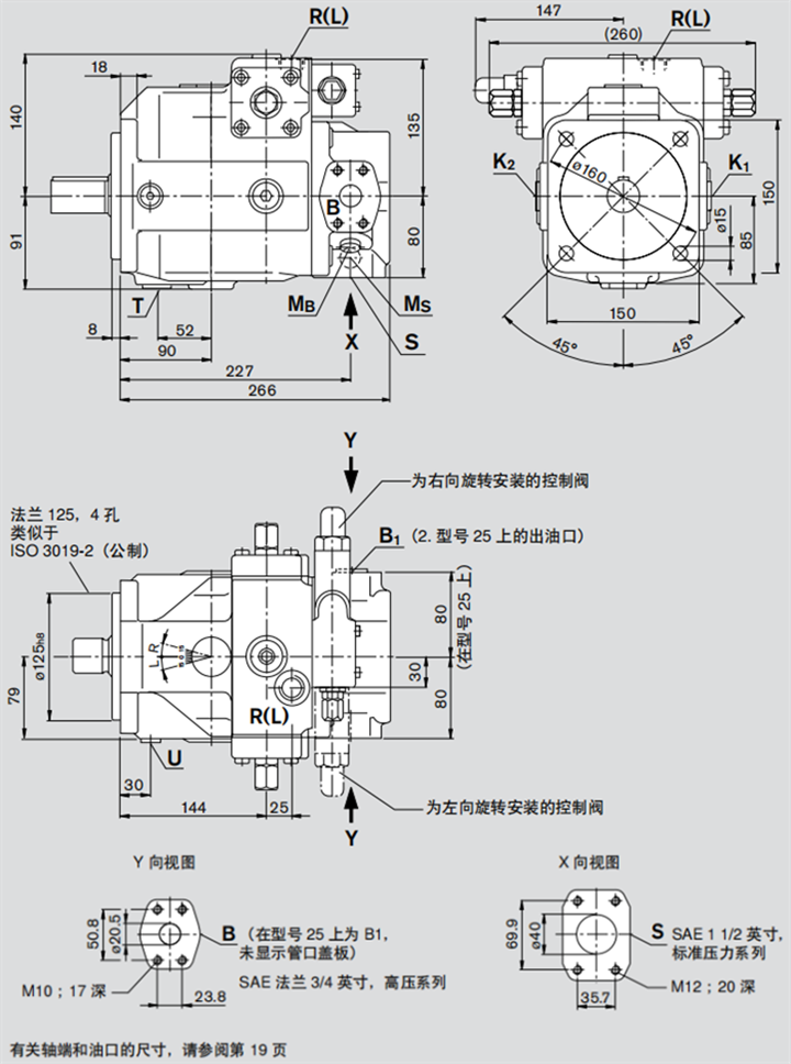 力士樂(lè)A4VSO40柱塞泵安裝尺寸圖